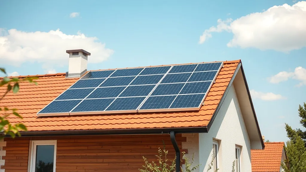 A modern solar panel installation on a residential roof in a