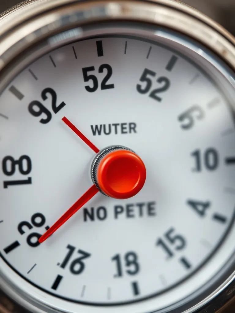 Close up of a modern water meter with clear numbers and a sm